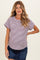 Light Plum Striped Short Sleeve Maternity Top