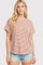 Copper Striped Short Sleeve Top