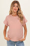 Copper Striped Short Sleeve Maternity Top