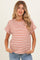 Copper Striped Short Sleeve Maternity Top
