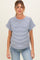 Denim Blue Striped Short Sleeve Maternity Top
