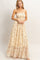 Yellow Floral Smocked Open Back Maxi Dress