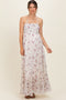 Ivory Floral Smocked Open Back Maternity Maxi Dress