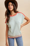 Mint Colorblock Dolman Sweater Top