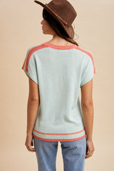 Mint Colorblock Dolman Sweater Top