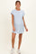 Light Blue Textured Stripe Knit Maternity T-Shirt Dress