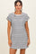 Black Textured Stripe Knit T-Shirt Dress
