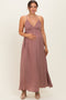 Mauve V-Neck Open Back Maternity Maxi Dress