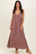 Mauve V-Neck Open Back Maxi Dress