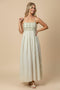 Green Floral Crochet Bodice Maxi Dress