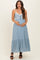 Blue Lace Accent Maternity Maxi Dress