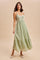 Moss Green Lace Accent Maxi Dress