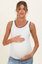 White Stitch Detail Maternity Sleeveless Top