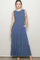 Light Navy Smocked Sleeveless Tiered Maxi Dress