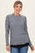 Charcoal/Black Ribbed Long Sleeve Twofer Top