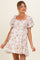 Ivory Floral Puff Sleeve Maternity Mini Dress