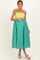 Kiwi Striped Colorblock Scallop Detail Maternity Midi Dress