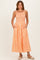 Orange Striped Smocked Midi Dress