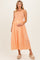 Orange Striped Smocked Maternity Midi Dress