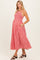 Red Striped Smocked Maternity Midi Dress