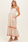 Coral Floral Embroidered Maternity Maxi Dress