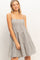 Black Striped Tiered Cutout Dress