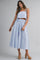Blue Striped Crop Tank Midi Skirt Set