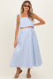 Blue Striped Crop Tank Midi Skirt Maternity Set
