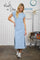Light Blue Side Slit Midi T-Shirt Dress