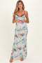 Light Blue Floral Lace Mesh Maternity Maxi Dress