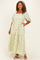 Mint Floral Smocked Puff Sleeve Plus Maxi Dress