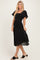 Black Polka Dot Smocked Midi Dress