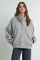 Grey Floral Trim Fleece Snap Button Jacket