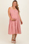 Red Striped Tiered Overall Maternity Plus Dress