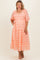 Red Floral V-Neck Tiered Maternity Plus Midi Dress