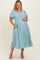 Dusty Blue Textured Woven Maternity Plus Maxi Dress