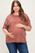 Terracotta Vintage Wash Exposed Seam Maternity Plus T-Shirt