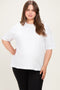 White Vintage Wash Exposed Seam Maternity Plus T-Shirt