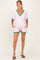 Light Pink Waffle Knit V-Neck Short Sleeve Maternity Romper