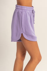 Dusty Purple Drawstring Relaxed Fit Shorts