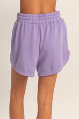 Dusty Purple Drawstring Relaxed Fit Shorts