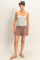 Chocolate Smocked Waist Mineral Wash Shorts