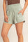 Sage Smocked Waist Mineral Wash Shorts