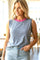Blue Striped Jersey Tank Top