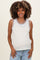 Off White Crochet Trim Pointelle Knit Maternity Tank