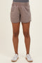 Mocha Mineral Wash Terry Maternity Short