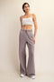 Mocha Mineral Wash Wide Leg Sweatpants