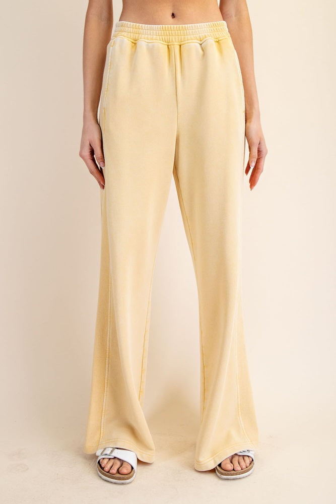 Corn Mineral Wash Wide Leg Sweatpants