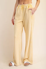 Corn Mineral Wash Wide Leg Sweatpants