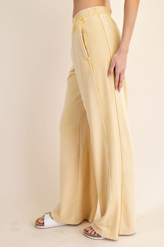 Corn Mineral Wash Wide Leg Sweatpants